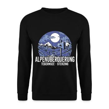 Alpenüberquerung Tegernsee Sterzing Pilgerweg - Unisex Pullover - Schwarz - Vorne - Alina (178cm) & Michal (187cm)