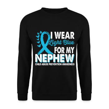 Wear light blue for Month of Consciousness - Unisex Sweatshirt - black - Front - Alina (178cm) & Michal (187cm)