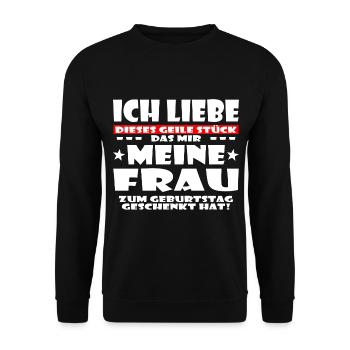 ICH LIEBE MEINE FRAU - Unisex Pullover - Schwarz - Vorne - Alina (178cm) & Michal (187cm)