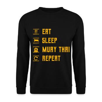 Manger Dormir Muay Thai Répéter - Sweat-shirt Unisexe - noir - Devant - Alina (178cm) & Michal (187cm)
