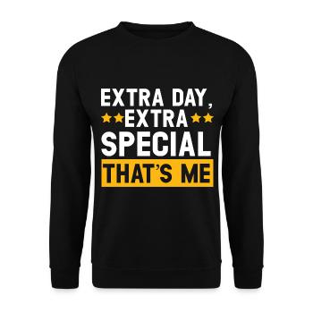 Happy Birthday Leap Year February 29 Leap Day - Unisex Sweatshirt - black - Front - Alina (178cm) & Michal (187cm)