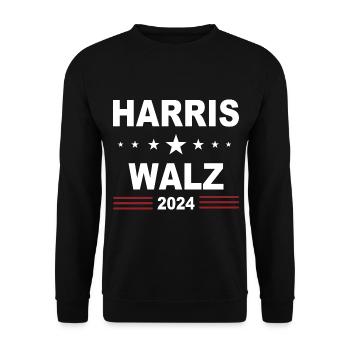 Harris Walz 2024 - Unisex Pullover - Schwarz - Vorne - Alina (178cm) & Michal (187cm)
