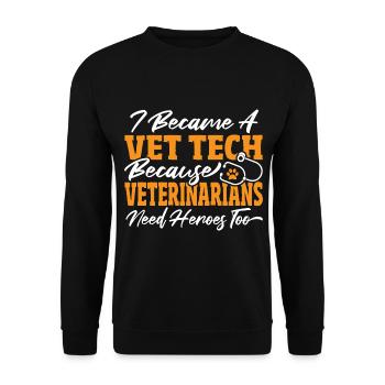 Animal Lover Vet Tech Tierarzthelferin Vet Tech - Unisex Pullover - Schwarz - Vorne - Alina (178cm) & Michal (187cm)