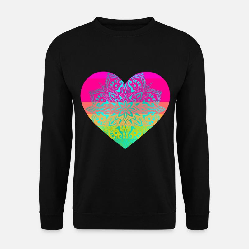 Heart Heart Mandala - Unisex Sweatshirt - black