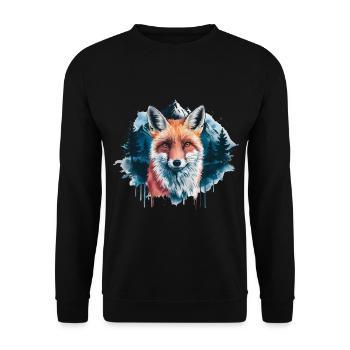 Fox, Watercolor, Forest, Foxes, Nature, Red Fox - Unisex Sweatshirt - black - Front - Alina (178cm) & Michal (187cm)