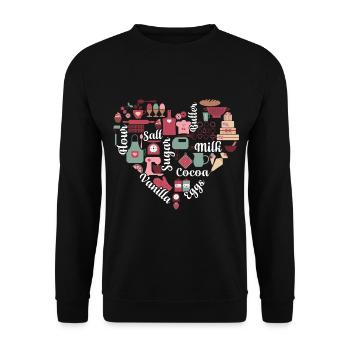 Baker With Full Heart - Unisex Sweatshirt - black - Front - Alina (178cm) & Michal (187cm)