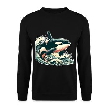 Orque Épaulard - Sweat-shirt Unisexe - noir - Devant - Alina (178cm) & Michal (187cm)