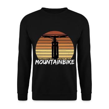Mountain Biker / MTB Downhill Fahrrad geschenk - Unisex Pullover - Schwarz - Vorne - Alina (178cm) & Michal (187cm)