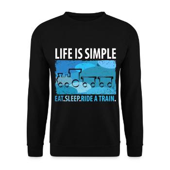 Train Railway Railway Trains Train drivers - Unisex Sweatshirt - black - Front - Alina (178cm) & Michal (187cm)