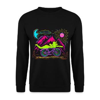 Bicycle Day 1943 LSD Acid Hofmann Trip Halluzinoge - Unisex Pullover - Schwarz - Vorne - Alina (178cm) & Michal (187cm)