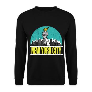 New York États-Unis Amérique New York Empire Stater - Sweat-shirt Unisexe - noir - Devant - Alina (178cm) & Michal (187cm)