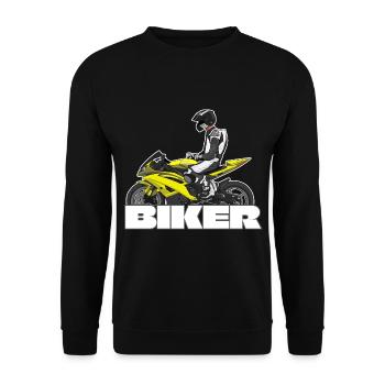 Moto Lifestyle / Moto / Motos motard - Sweat-shirt Unisexe - noir - Devant - Alina (178cm) & Michal (187cm)