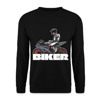 Motorcycle Lifestyle / Motorcycle / Motorcycles biker - Unisex Sweatshirt - black - Front - Alina (178cm) & Michal (187cm)