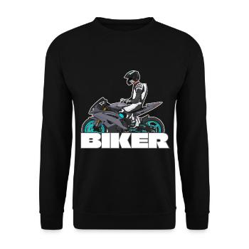 Motorcycle Lifestyle / Motorcycle / Motorcycles biker - Unisex Sweatshirt - black - Front - Alina (178cm) & Michal (187cm)