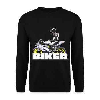 Motorcycle Lifestyle / Motorcycle / Motorcycles biker - Unisex Sweatshirt - black - Front - Alina (178cm) & Michal (187cm)