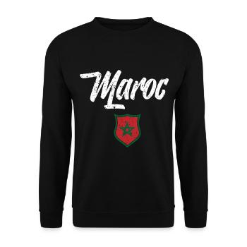 MAROC - Sweat-shirt Unisexe - noir - Devant - Alina (178cm) & Michal (187cm)