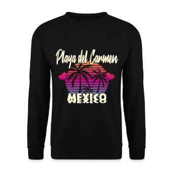 Playa Del Carmen Mexico - Unisex Pullover - Schwarz - Vorne - Alina (178cm) & Michal (187cm)