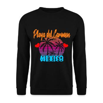 Playa Del Carmen Mexico - Unisex Pullover - Schwarz - Vorne - Alina (178cm) & Michal (187cm)