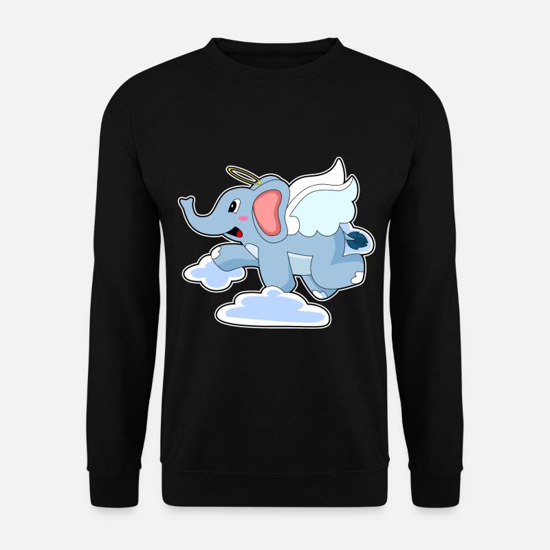 Elephant Angel Clouds - Unisex Sweatshirt - black