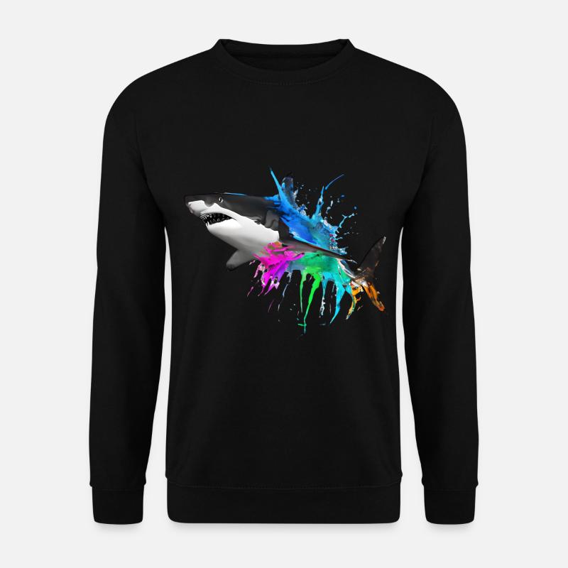 Farbenfroher Hai - Unisex Pullover - Schwarz