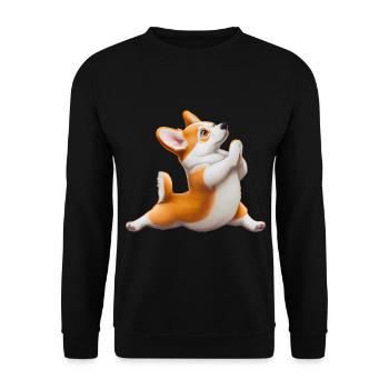 Corgi dog in yoga pose - Unisex Sweatshirt - black - Front - Alina (178cm) & Michal (187cm)