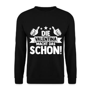 Valentina - Unisex Pullover - Schwarz - Vorne - Alina (178cm) & Michal (187cm)