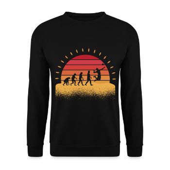 Evolution Volleyballer Volleyballspieler Volleybal - Unisex Pullover - Schwarz - Vorne - Alina (178cm) & Michal (187cm)