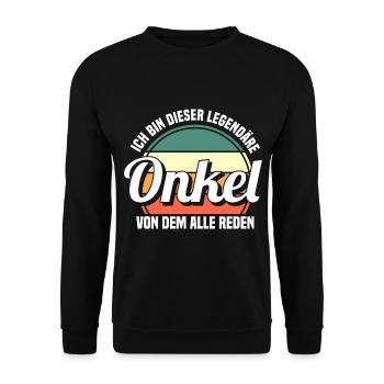 Patenonkel Onkel - Unisex Pullover - Schwarz - Vorne - Alina (178cm) & Michal (187cm)