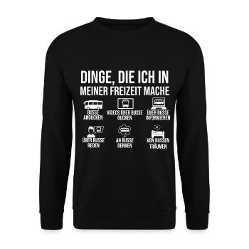 Busfahrer Bus - Unisex Pullover - Schwarz - Vorne - Alina (178cm) & Michal (187cm)