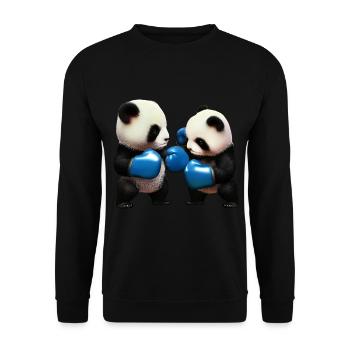 Combattre les pandas - Sweat-shirt Unisexe - noir - Devant - Alina (178cm) & Michal (187cm)