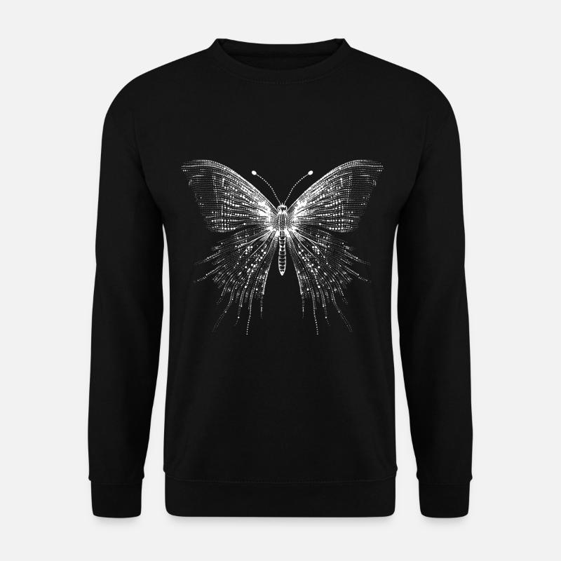 Schmetterling im Ascii Code - Unisex Pullover - Schwarz