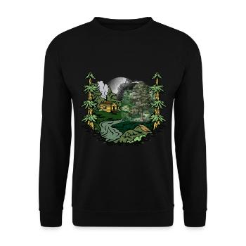Forêt, Cabane, Nature, Habitant De La Forêt, Amoureux De La Nature - Sweat-shirt Unisexe - noir - Devant - Alina (178cm) & Michal (187cm)