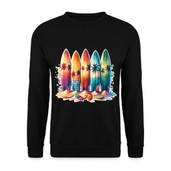 Surfen Surfer - Unisex Pullover - Schwarz - Vorne - Alina (178cm) & Michal (187cm)