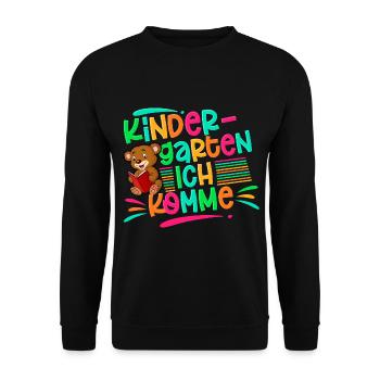 Kindergarten Ich Komme - Unisex Pullover - Schwarz - Vorne - Alina (178cm) & Michal (187cm)