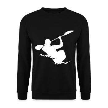 Rudern Kanu Kajak Kayak - Design - Unisex Pullover - Schwarz - Vorne - Alina (178cm) & Michal (187cm)
