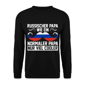 Russischer PApa Russe Russen Vater Vatertag Russla - Unisex Pullover - Schwarz - Vorne - Alina (178cm) & Michal (187cm)