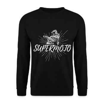 Supermoto / Supermotard / Supermoto Wheelie - Unisex Sweatshirt - black - Front - Alina (178cm) & Michal (187cm)
