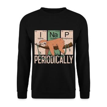 Funny Sloth Chemistry - Je fais une sieste périodique - Sweat-shirt Unisexe - noir - Devant - Alina (178cm) & Michal (187cm)