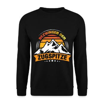 Zugspitze Berge Bergsteiger Klettern - Unisex Pullover - Schwarz - Vorne - Alina (178cm) & Michal (187cm)