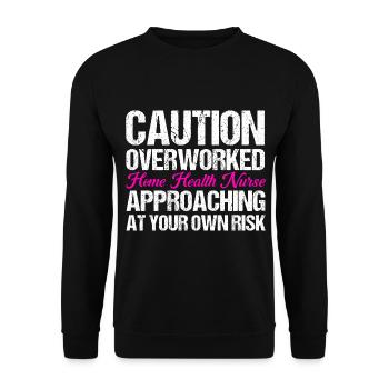 Health Assistance Home Nursing Nurse - Unisex Sweatshirt - black - Front - Alina (178cm) & Michal (187cm)