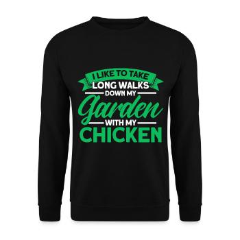 Gardening Gardener Chicken Farmer Chicken Feeder - Unisex Sweatshirt - black - Front - Alina (178cm) & Michal (187cm)