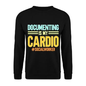Documenting is my cardio social worker Beru - Unisex Sweatshirt - black - Front - Alina (178cm) & Michal (187cm)