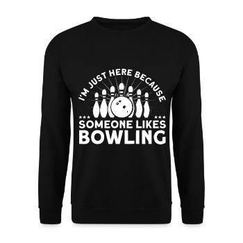Je ne suis ici que pour le bowling Bowling - Sweat-shirt Unisexe - noir - Devant - Alina (178cm) & Michal (187cm)