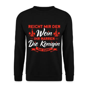 Wein Weinliebhaber Weintrinker Weinfest Geschenk - Unisex Pullover - Schwarz - Vorne - Alina (178cm) & Michal (187cm)