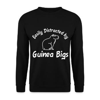 Facilement distrait par Guinea Bigs Capybara - Sweat-shirt Unisexe - noir - Devant - Alina (178cm) & Michal (187cm)