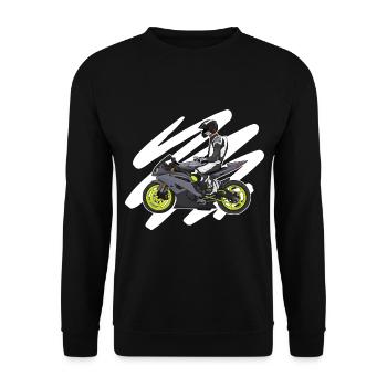 Motorcycle Lifestyle / Motorcycle / Motorcycle biker - Unisex Sweatshirt - black - Front - Alina (178cm) & Michal (187cm)