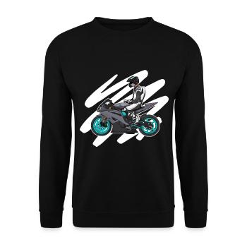 Supermoto / Supermotard / Supermoto Wheelie Biker - Sweat-shirt Unisexe - noir - Devant - Alina (178cm) & Michal (187cm)