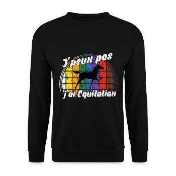 J'peux pas j'ai Equitation - Sweat-shirt Unisexe - noir - Devant - Alina (178cm) & Michal (187cm)