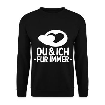 Du & Ich für Immer - Unisex Pullover - Schwarz - Vorne - Alina (178cm) & Michal (187cm)