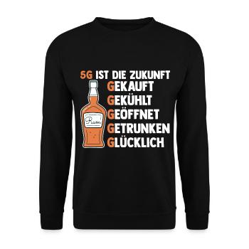 5G ist die Zukunft Rum - Unisex Pullover - Schwarz - Vorne - Alina (178cm) & Michal (187cm)